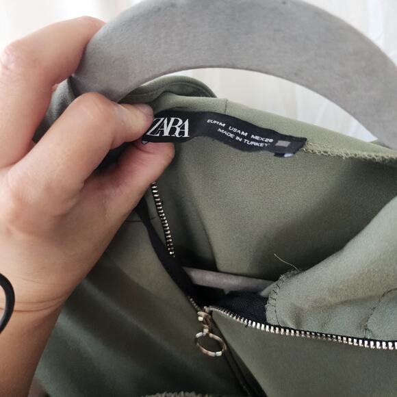 Zara Tracksuit Set Anorak Hoodie Parka Jacket Pants Size M/ L Colorblock Olive - Picture 3 of 12